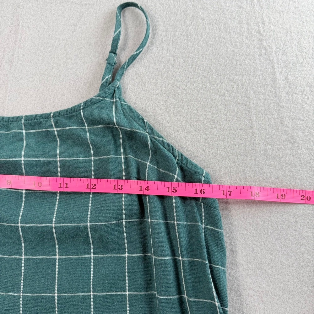 Cottagecore Windowpane Maxi Dress Women Small Teal Tiered Boho Summer - Picture 3 of 6